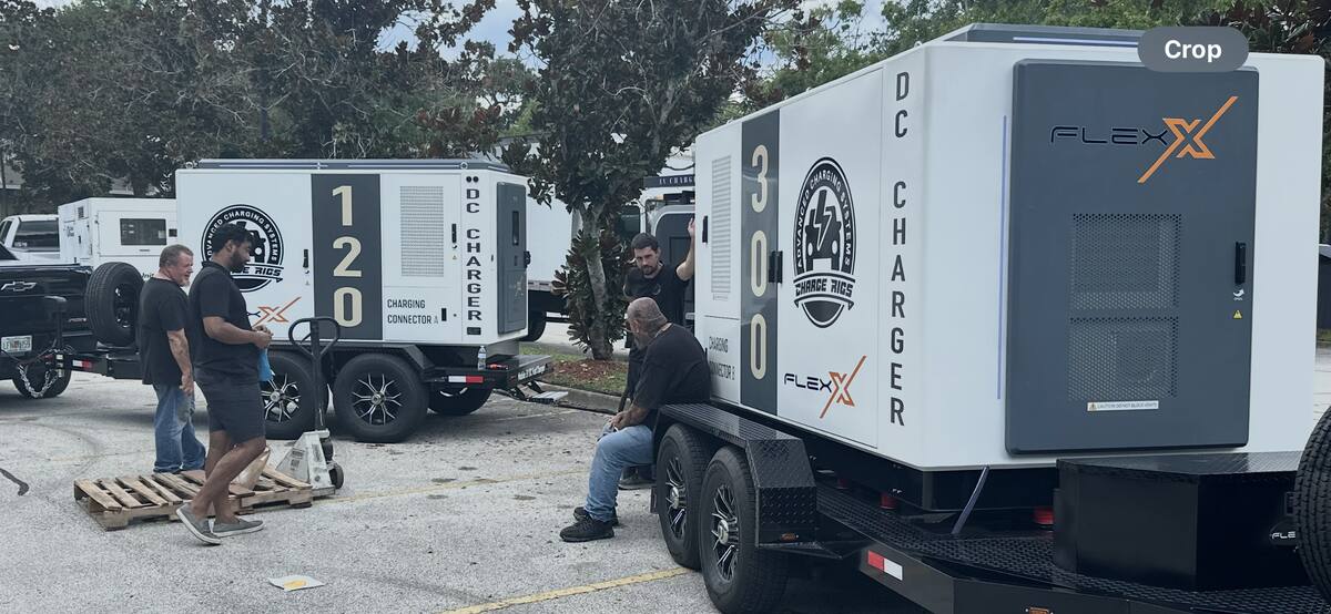 Team with FLEXX DC charger trailers on-site