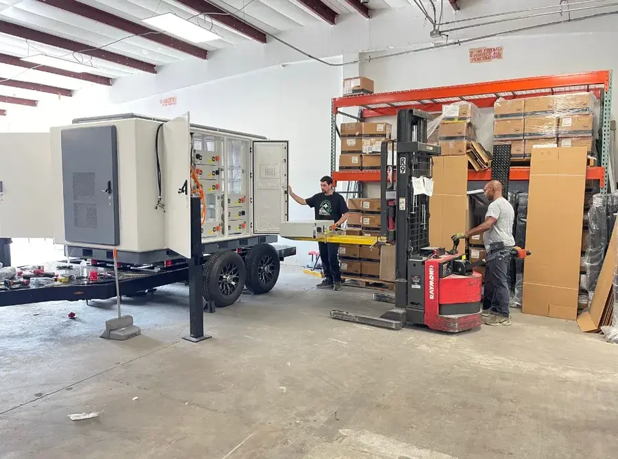 man working on charge rigs