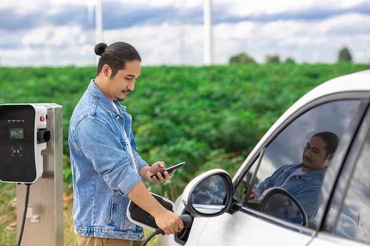 Charging EV at a Franchise Charging Station